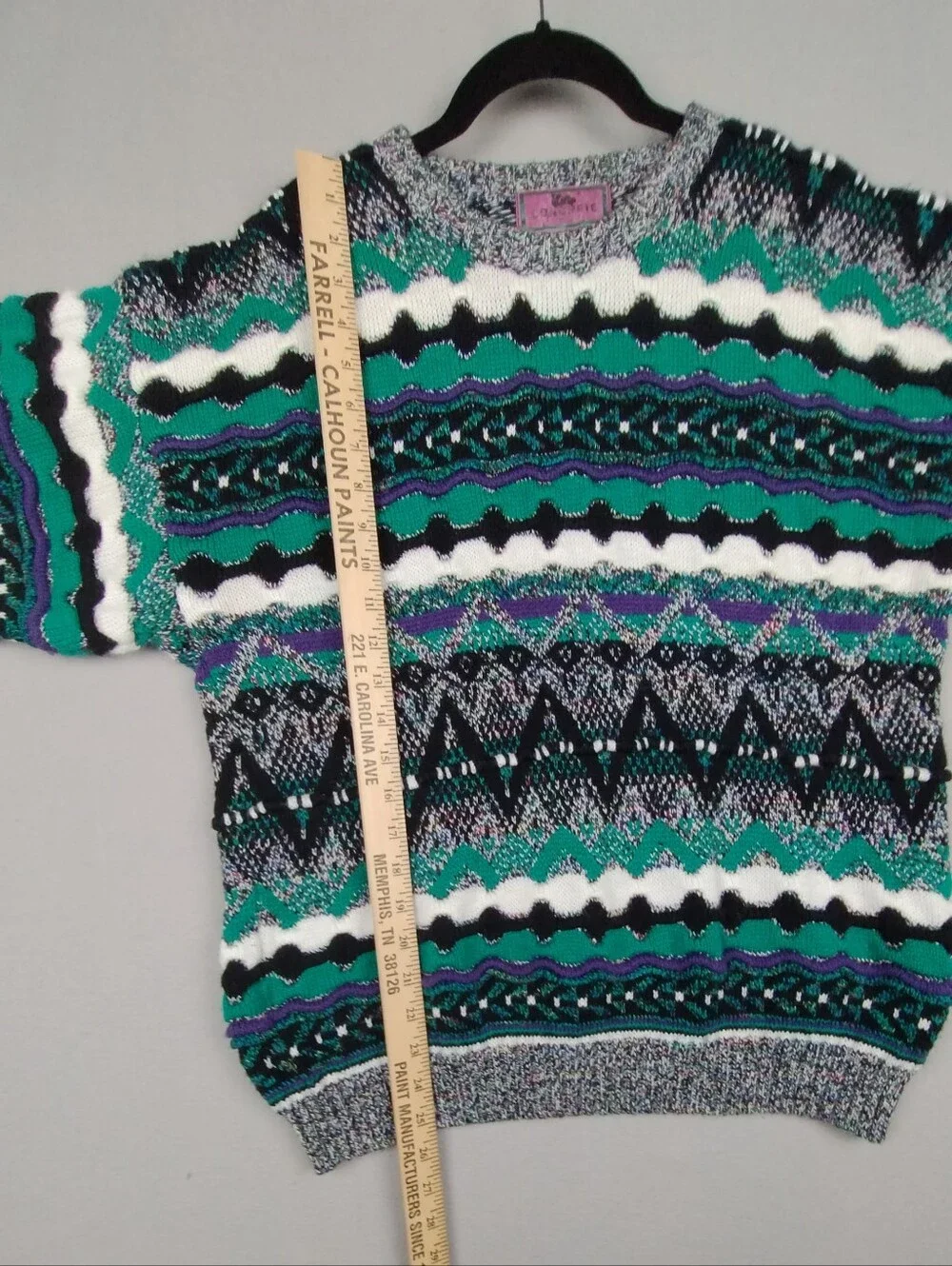 Concrete Vintage Crewneck Sweater 3D Knit Textured Striped Chunky Pullover Sz XL